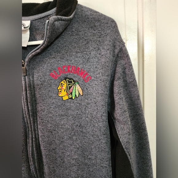 🤴👕 NHL Blackhawks Zip-Up Jacket in size Men's Medium - Picture 4 of 11